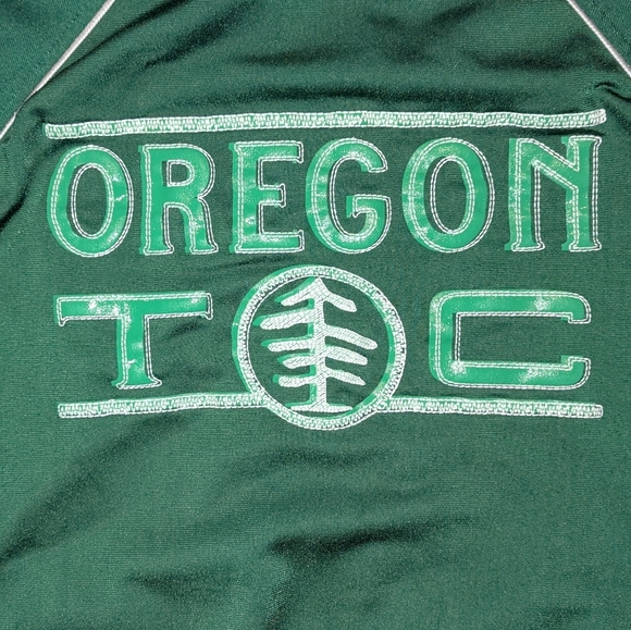 Nike Vintage Full-Zip Track Jacket Oregon Forest Green White Tree Graphic Medium - Picture 3 of 6